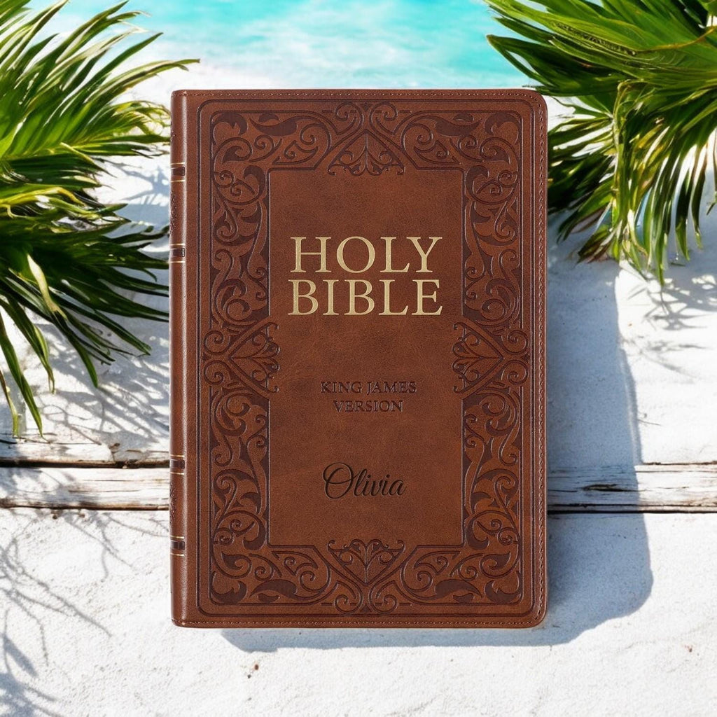 Personalized KJV BIBLE Name Christian Baptism Gift for Him Dad Men Her Mom Women Communion Catholic Confirmation Birthday Custom Engraved