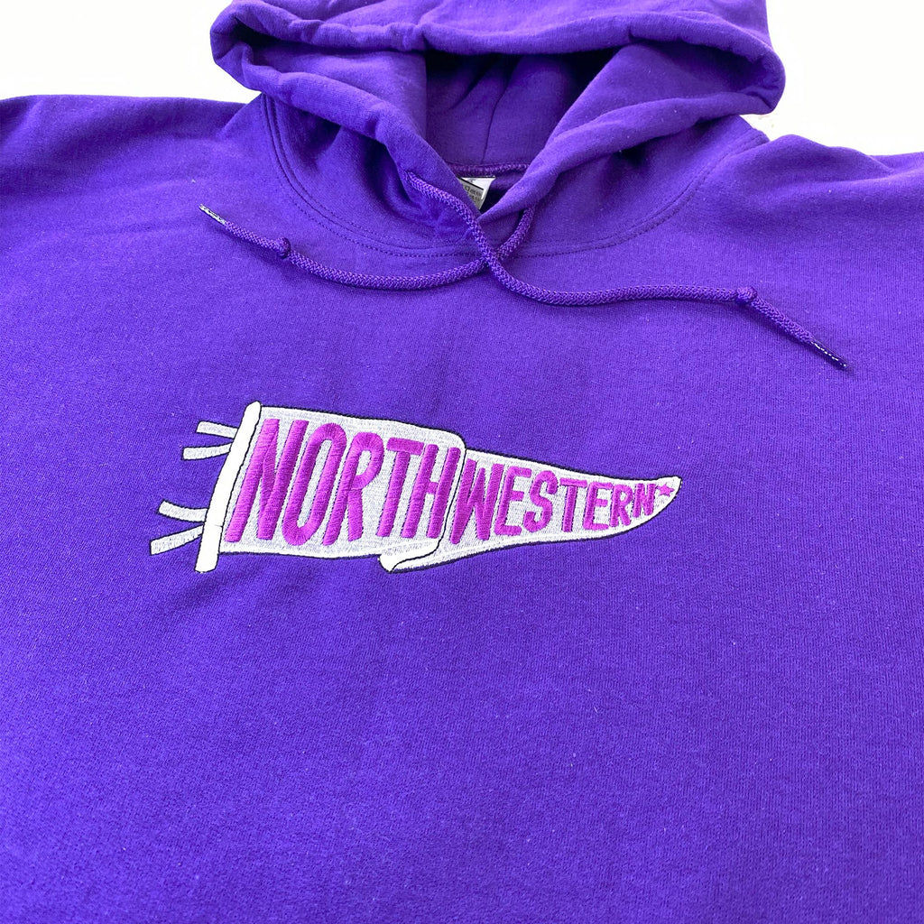 Pennant Hoodie, Personalized Embroidered Pennant Sweatshirt, Custom High School College Sport Team Shirt, Game Day Shirt, Gift For Friend