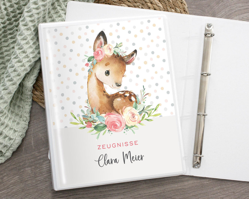 Personalized certificate folder animals, school start gift idea school child, school enrollment