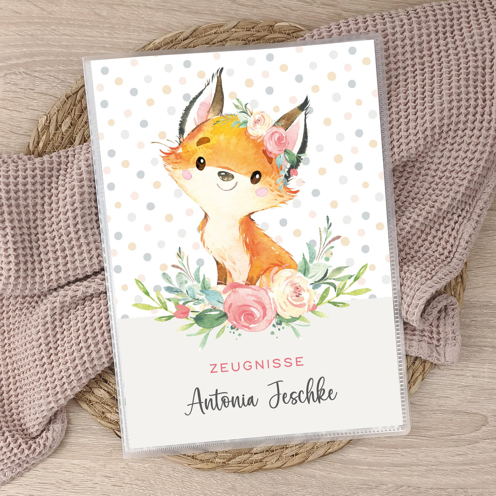 Personalized certificate folder animals, school start gift idea school child, school enrollment