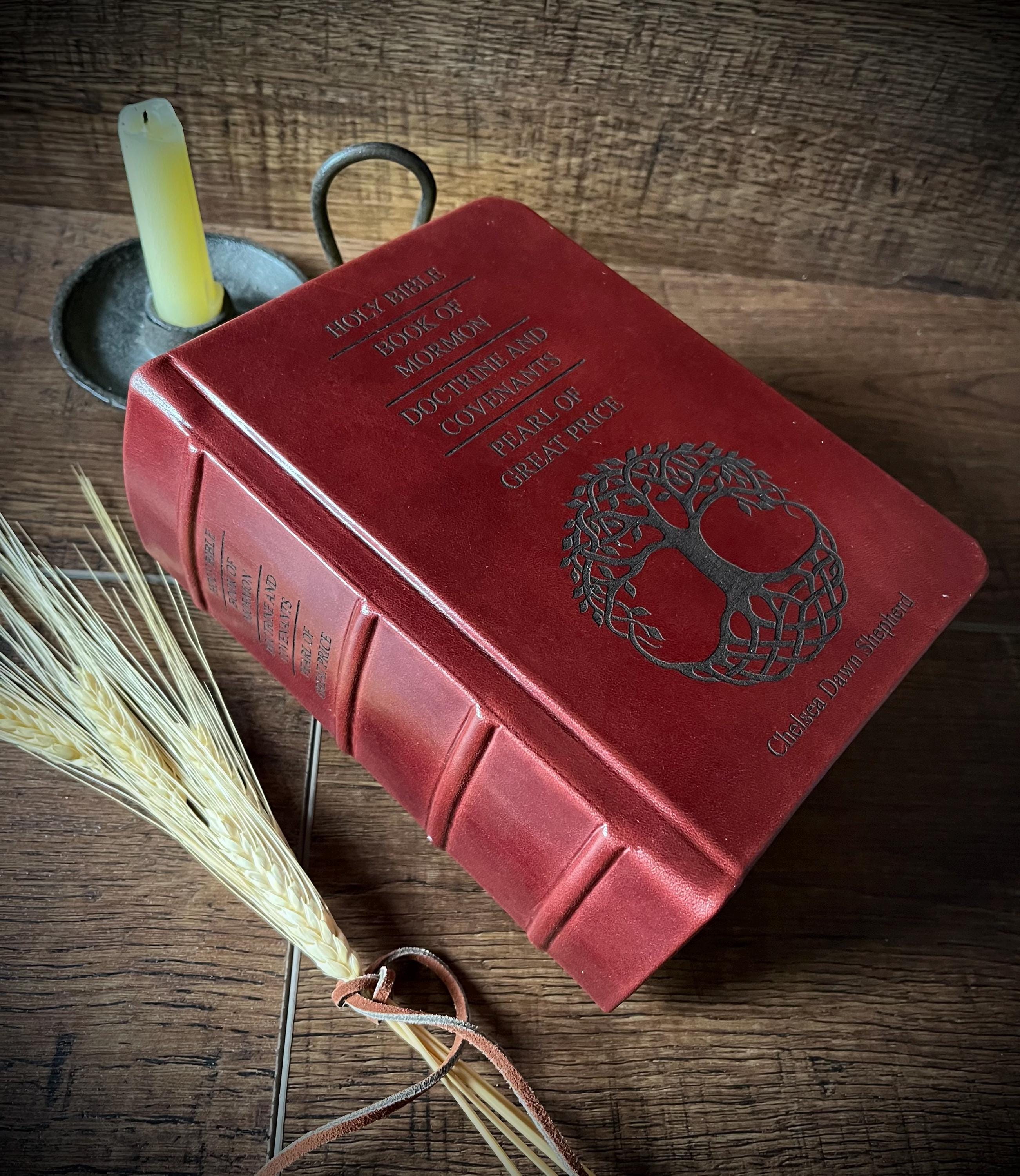 LDS Quad Leather Book of Mormon Triple Combination Holy Bible Leather LDS Scriptures Gift for Missionary Gift Called to Serve Come Follow Me