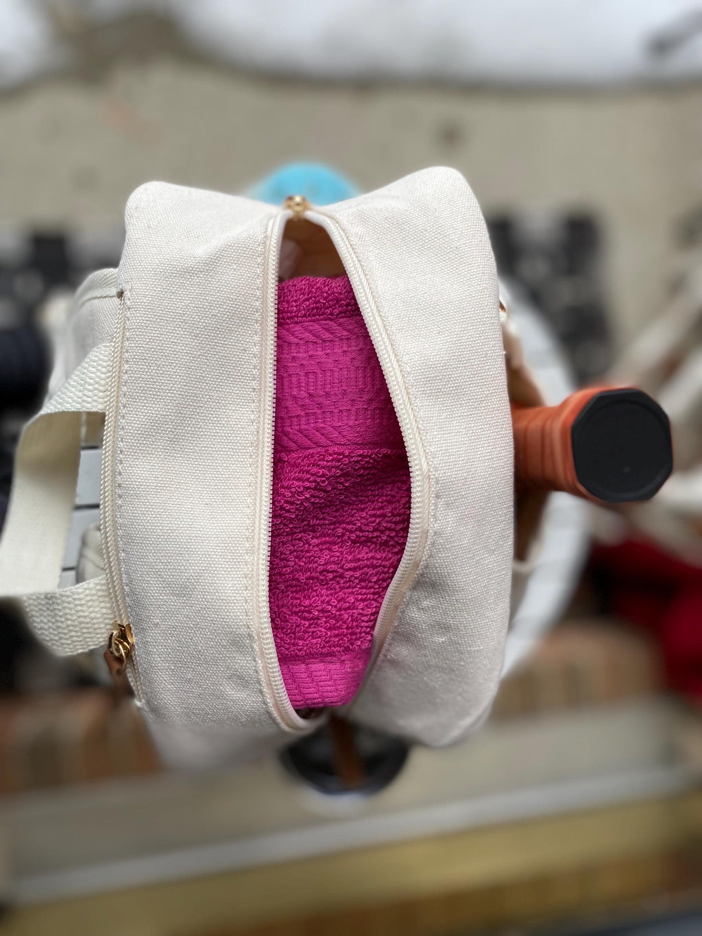 Personalized Natural Canvas Pickleball Paddle Bag, Custom Racket Backpack, Mini Preppy Sports Tote, Stylish Cute Racquet Cover, Mother’s Day