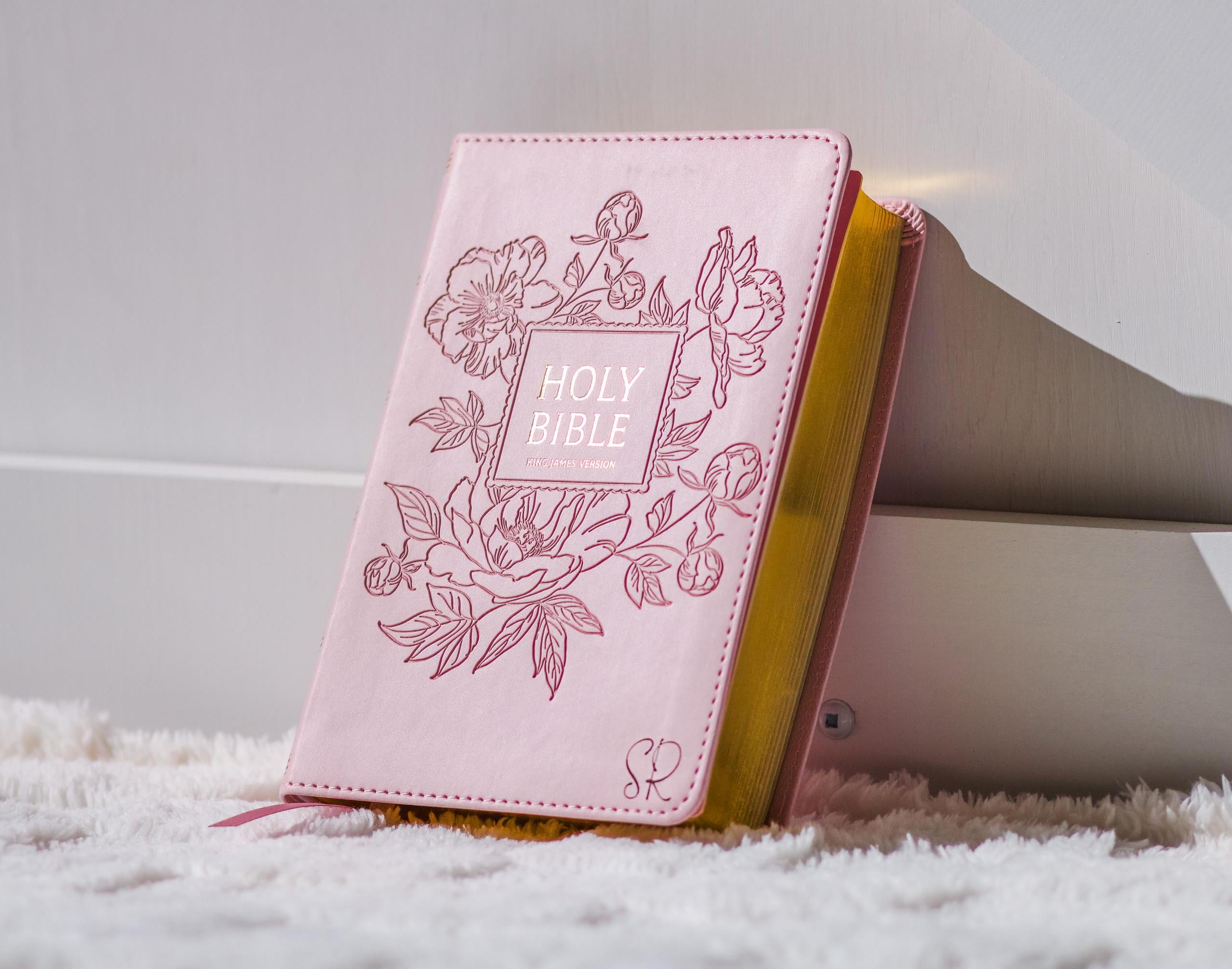 Custom Name Pink Bible with Name Engraved Customized Bible Gift for Women Bible Study Gift KJV Engraved Bible Gift for Christian Women