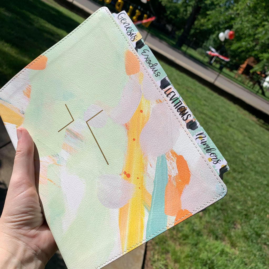 PERSONALIZE Bible, ESV The Jesus Bible, Bible with Installed Laminated Tabs,  ESV Bible, Leather,Gift Bible, Holy Bible, Bible Tab Package