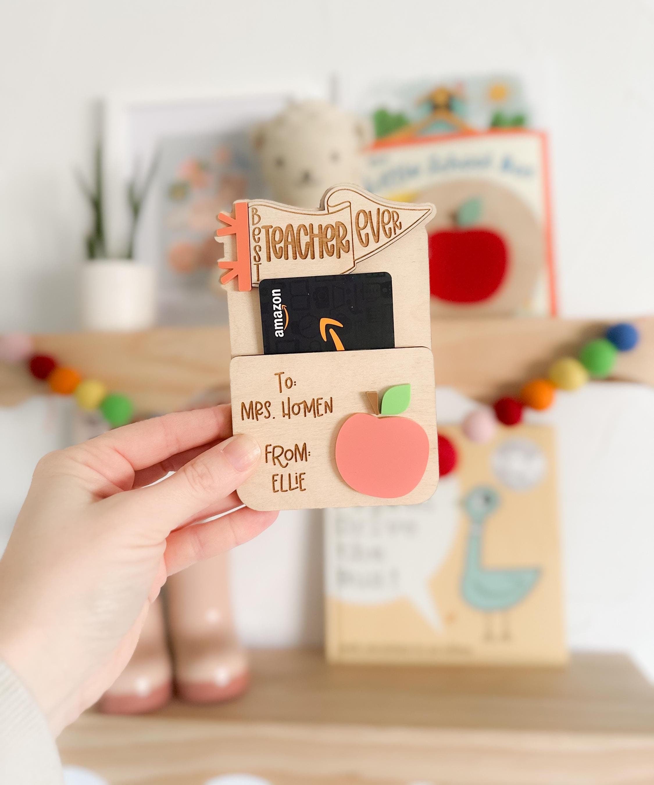 Teacher Gift Card Holder Teacher Gift Teacher Appreciation Gift Gift Card Holder