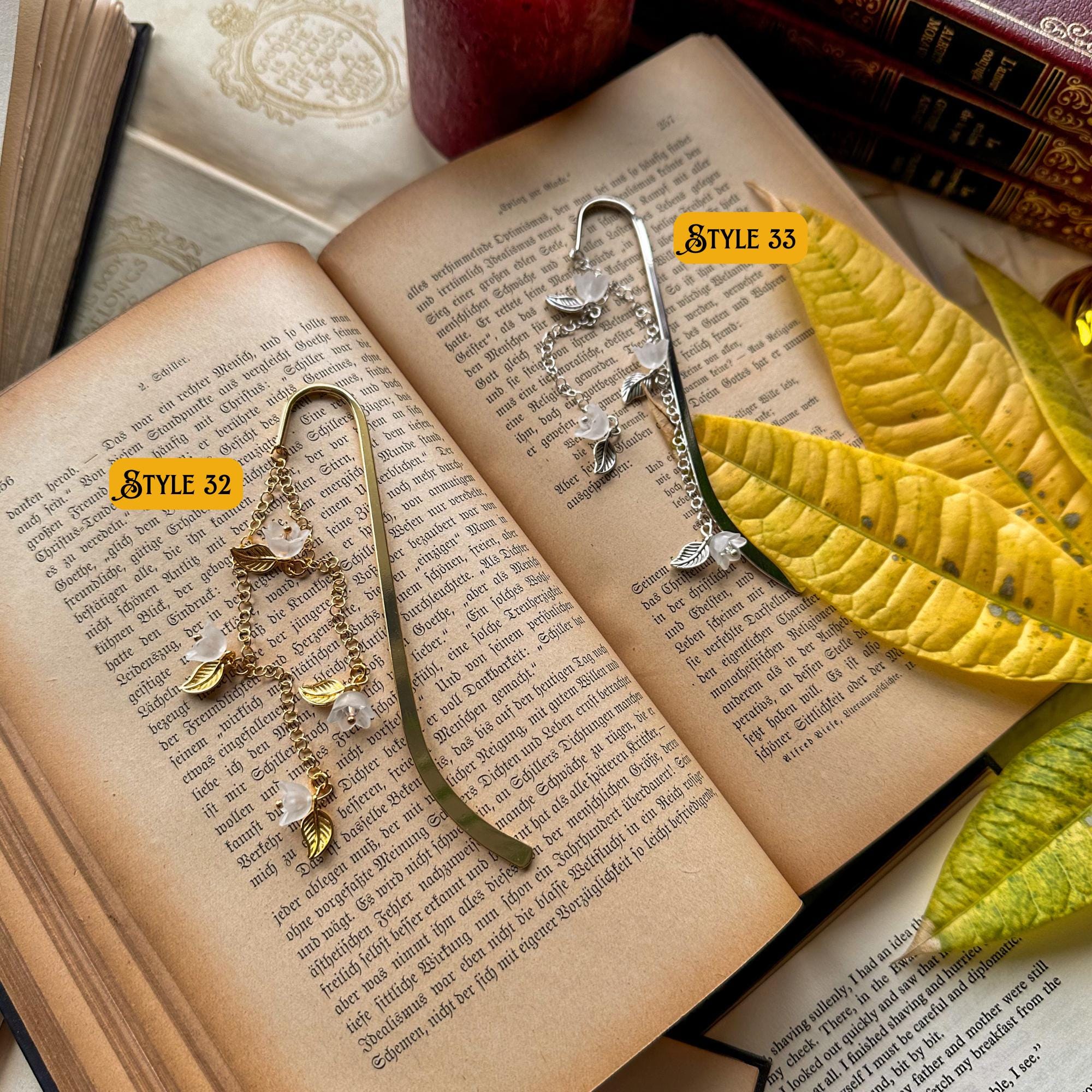 Flower bookmark Multiple colors available charm Metal bookmark Page marker bookmark charm Fairycore Floral Bookish gifts Book accessories