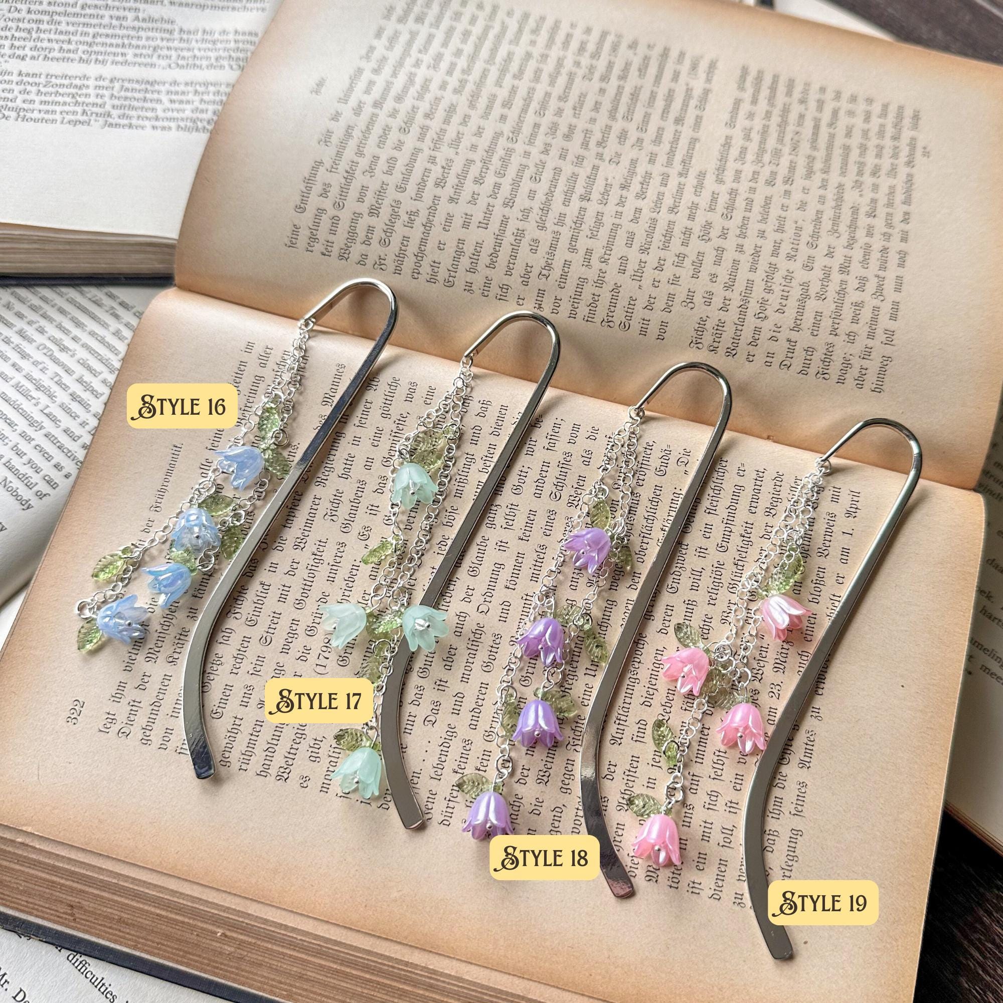 Flower bookmark Multiple colors available charm Metal bookmark Page marker bookmark charm Fairycore Floral Bookish gifts Book accessories