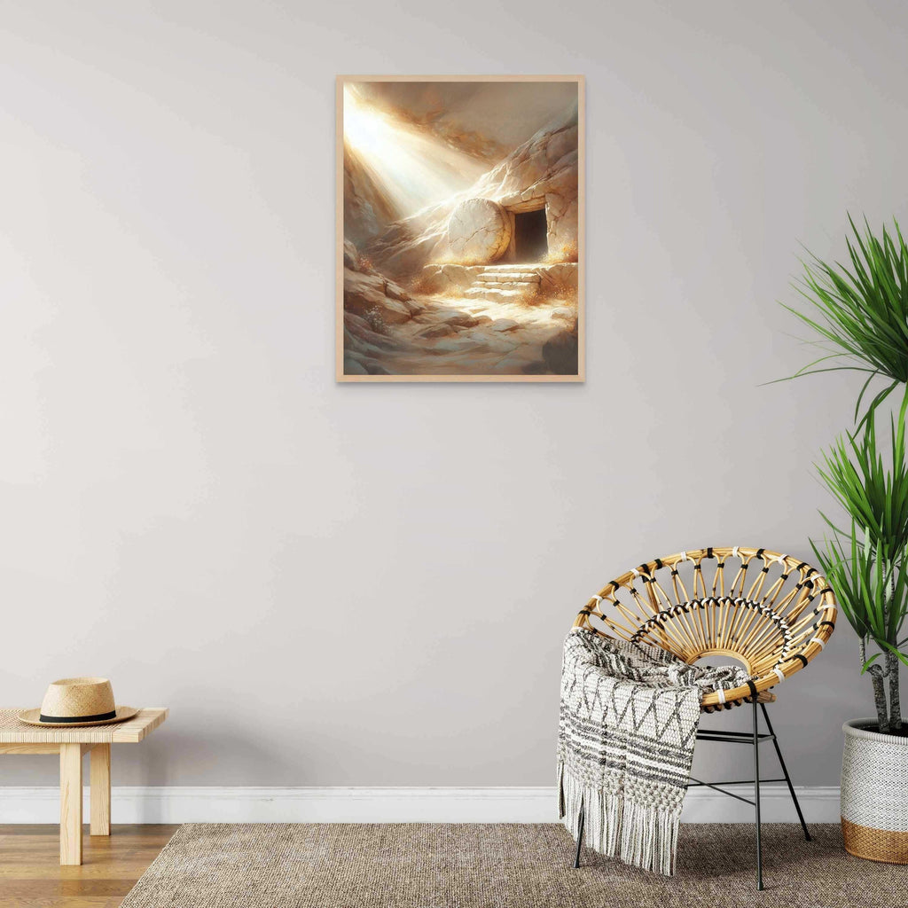 The Tomb is Empty, Christian Painting, Easter Art, Picture of Jesus Resurrection, Catholic Art, Bible Prints, Christian Wall Art, Jesus Art