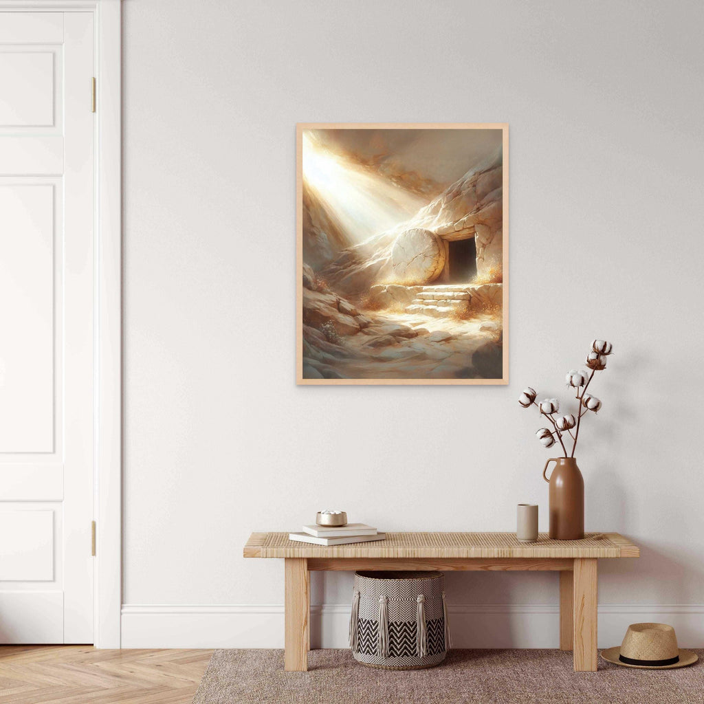 The Tomb is Empty, Christian Painting, Easter Art, Picture of Jesus Resurrection, Catholic Art, Bible Prints, Christian Wall Art, Jesus Art