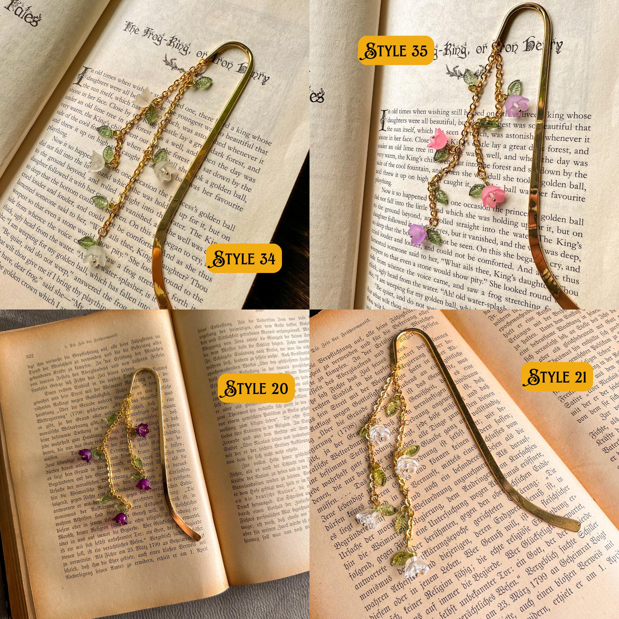 Flower bookmark Multiple colors available charm Metal bookmark Page marker bookmark charm Fairycore Floral Bookish gifts Book accessories