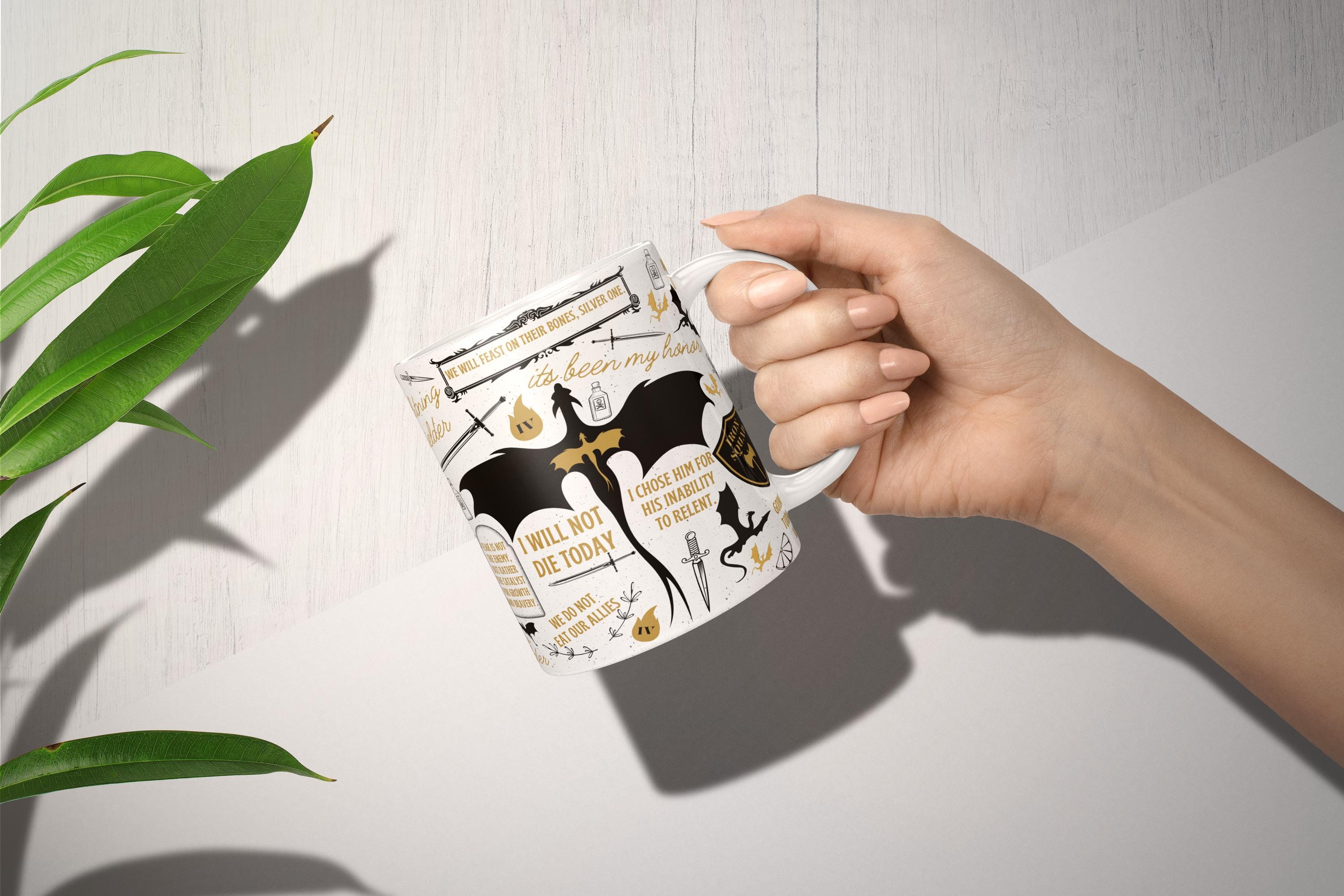 Fourth Wing Quote Mug Fantasy Bookish Gift, Dragon Rider Coffee Cup, Basgiath War College Merch, Violet Sorrengail and Xaden Riorson Fan