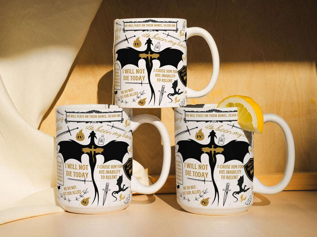 Fourth Wing Quote Mug Fantasy Bookish Gift, Dragon Rider Coffee Cup, Basgiath War College Merch, Violet Sorrengail and Xaden Riorson Fan