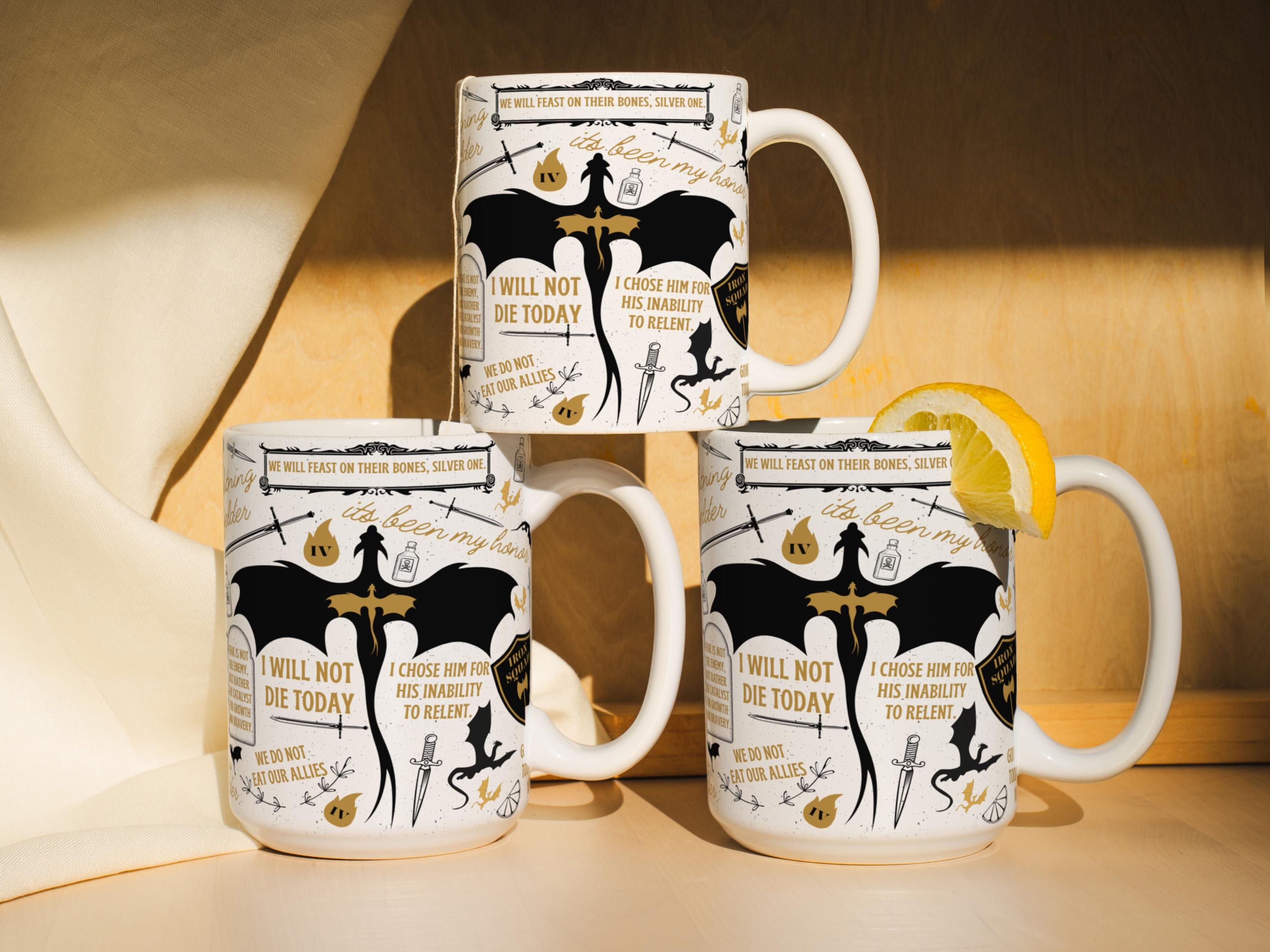 Fourth Wing Quote Mug Fantasy Bookish Gift, Dragon Rider Coffee Cup, Basgiath War College Merch, Violet Sorrengail and Xaden Riorson Fan