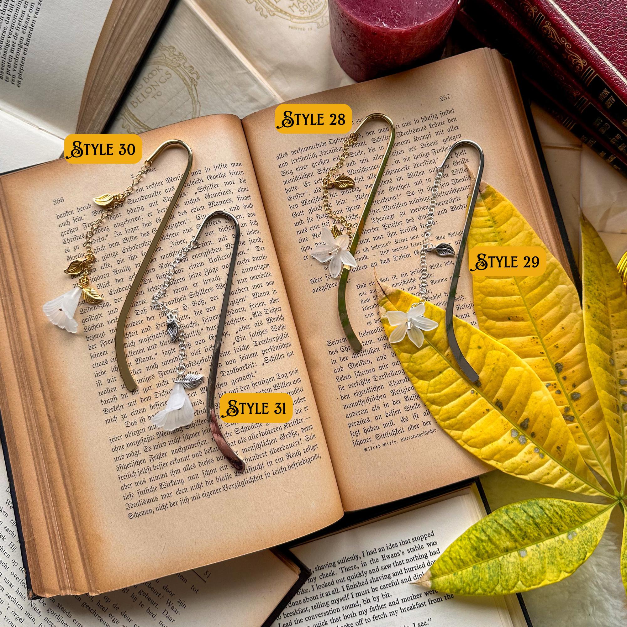 Flower bookmark Multiple colors available charm Metal bookmark Page marker bookmark charm Fairycore Floral Bookish gifts Book accessories