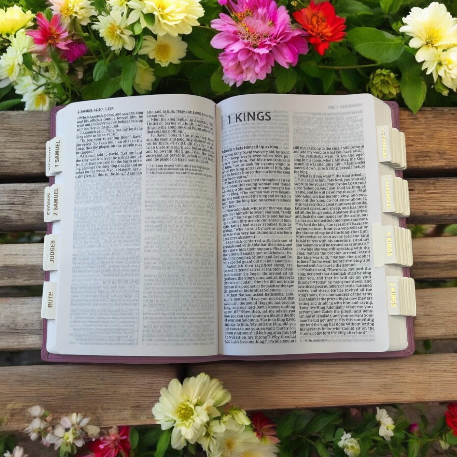 Custom Pink NIV Tabbed BIBLE with Tabs Christian Catholic Gift for Her Mom Women Girls Confirmation Communion Baptism Study Wedding Birthday