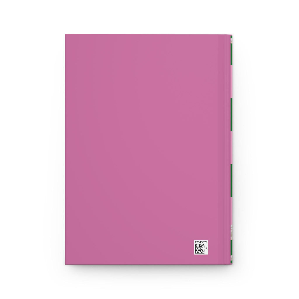 Custom Pink and Green Hardcover Journal,1908 Journal, Sorority Gift, Alpha Kappa Alpha Notebook, Probate Gift, AKA Journal, Greek Life Gift,