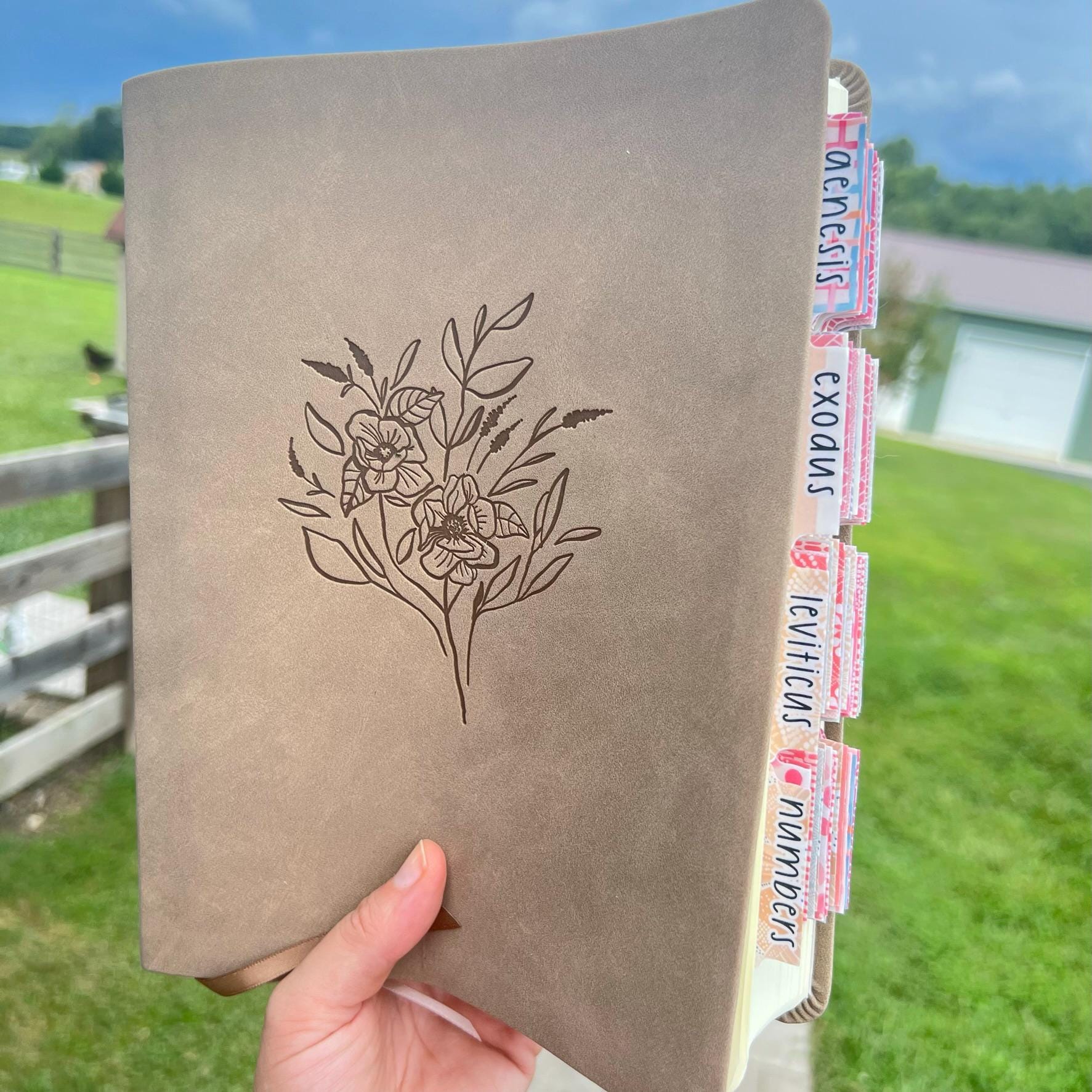 Birthflower NLT PERSONALIZE Bible, nlt Bible, Bible with Installed Laminated Tabs,  NLT Gift Bible, Holy Bible, Bible Tab Package Hosana Revival, Birthmonth