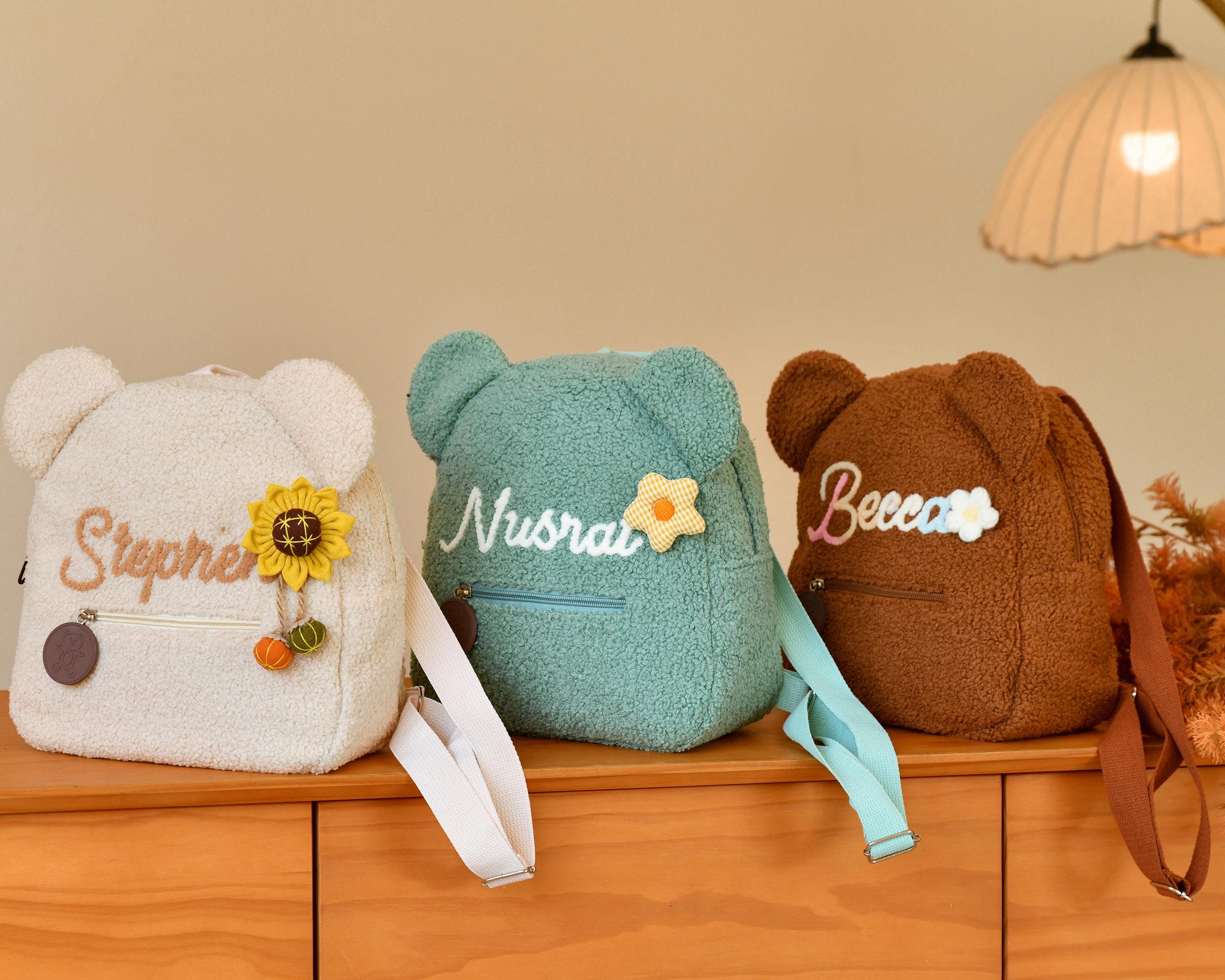 Customized Teddy Bear Backpack for Kids, Personalized Name Bag, Custom Name Embroidered Bag, Unique Child's Gift, Children's Gift Idea