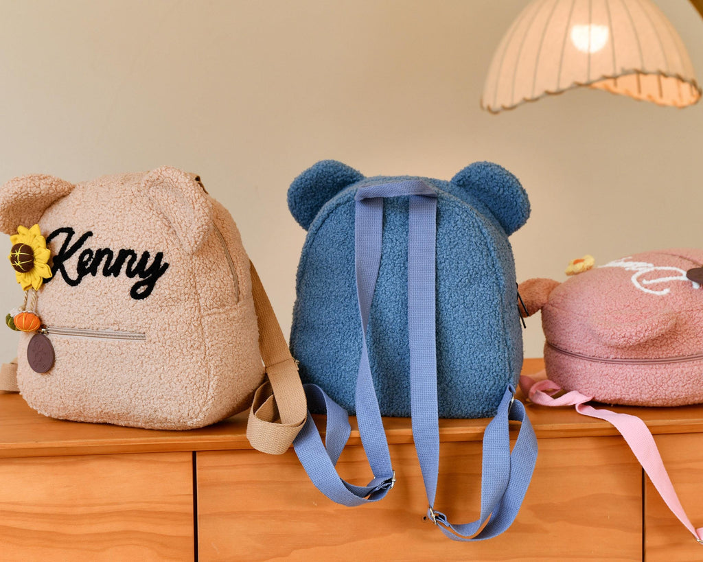 Customized Teddy Bear Backpack for Kids, Personalized Name Bag, Custom Name Embroidered Bag, Unique Child's Gift, Children's Gift Idea