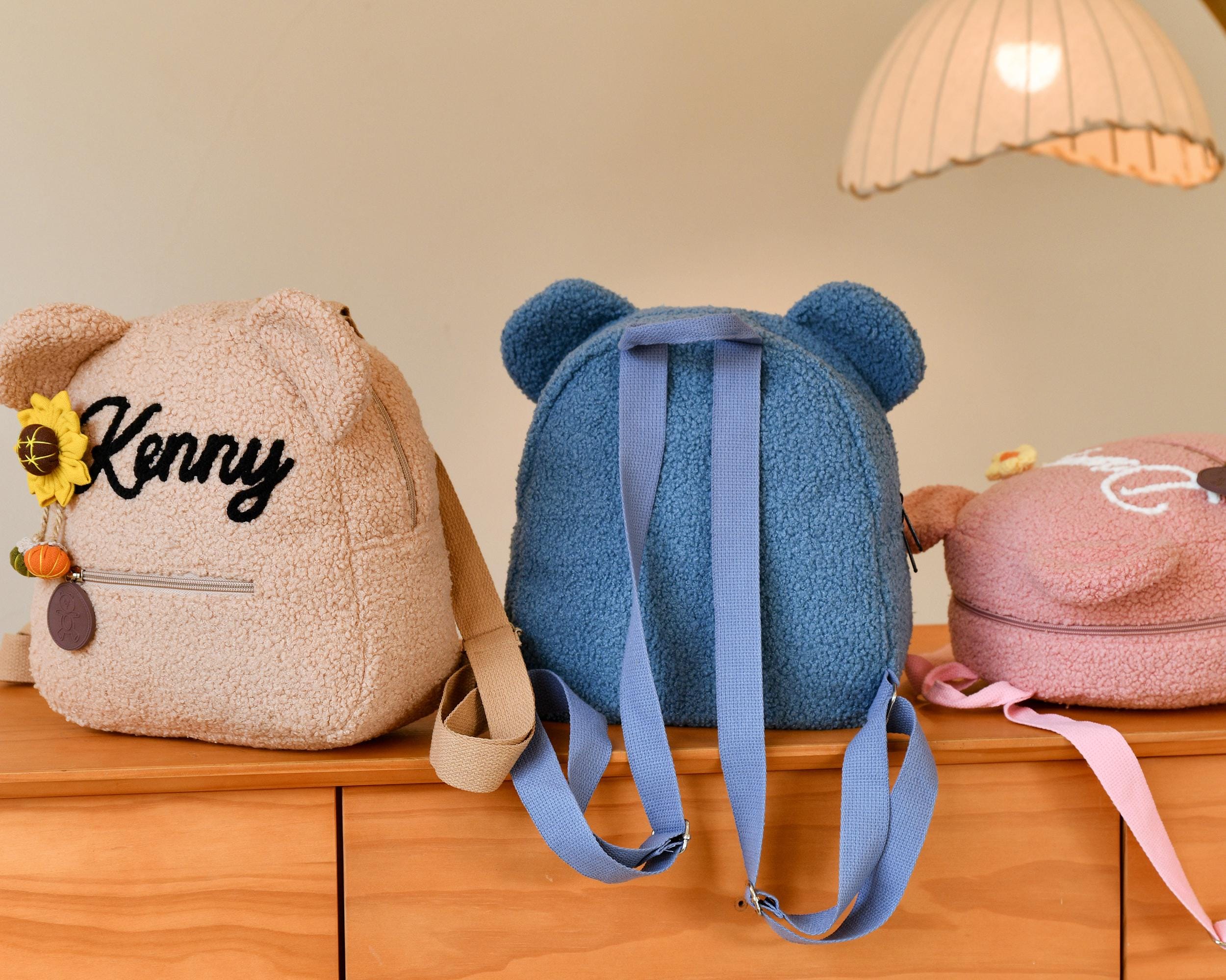 Customized Teddy Bear Backpack for Kids, Personalized Name Bag, Custom Name Embroidered Bag, Unique Child's Gift, Children's Gift Idea