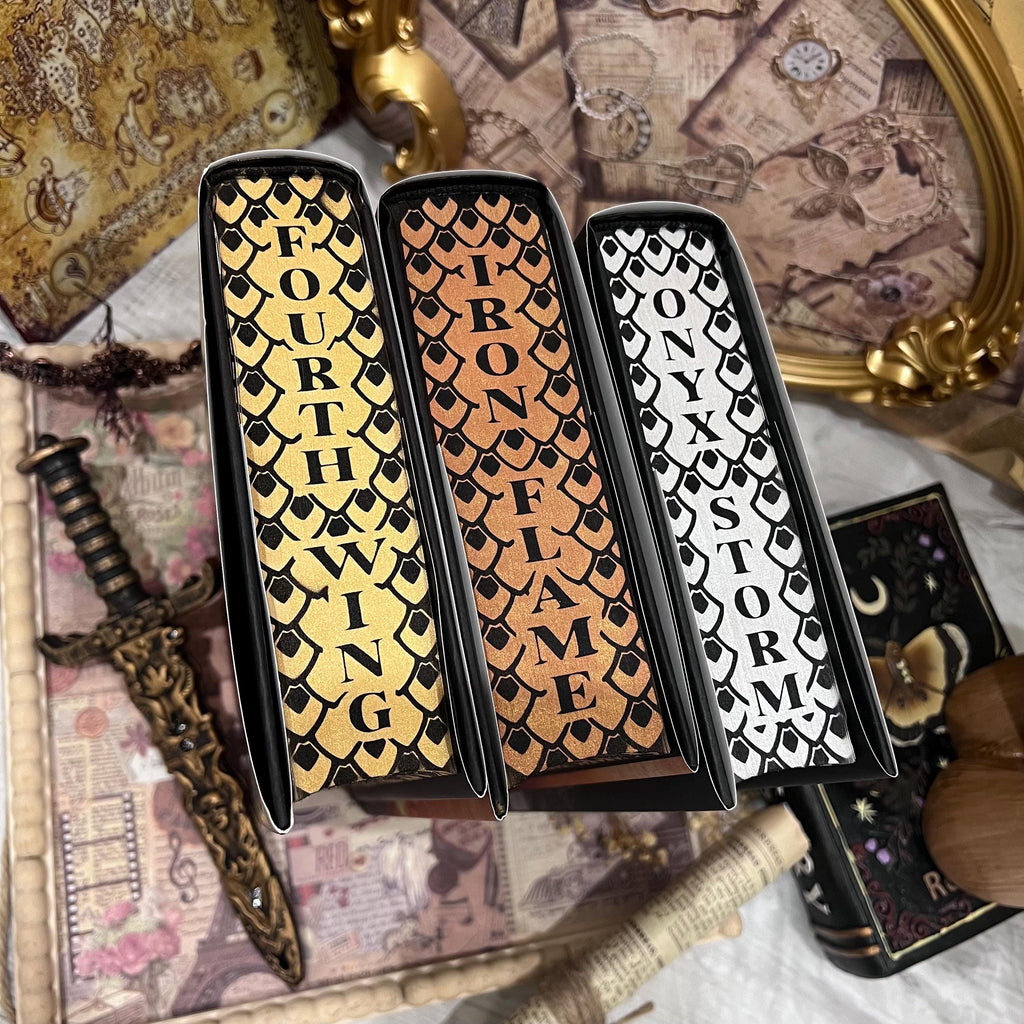 Fourth Wing or Iron Flame or Onyx Storm | Rebecca Yarros | Custom | Stenciled Painted Edges | Bookish Stickers and Bookmark included |