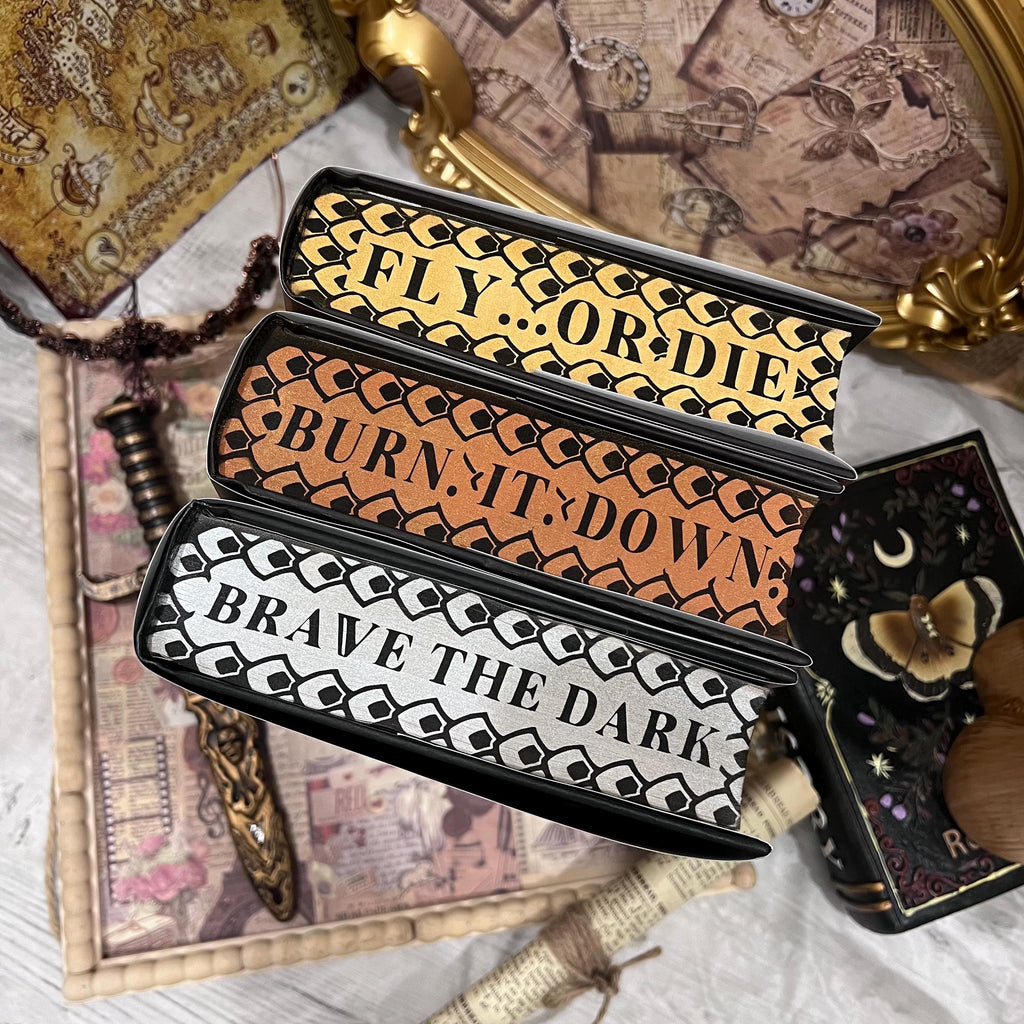 Fourth Wing or Iron Flame or Onyx Storm | Rebecca Yarros | Custom | Stenciled Painted Edges | Bookish Stickers and Bookmark included |