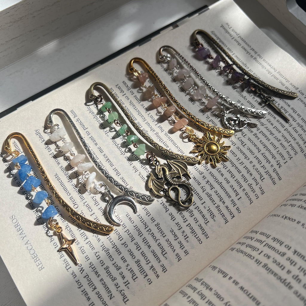 Crystal Hook Bookmark | Dragon | Fairy | Sun and Moon Bookmark | Fantasy Bookmark | Wire Bookmark | Gifts for Readers | Custom Bookmark