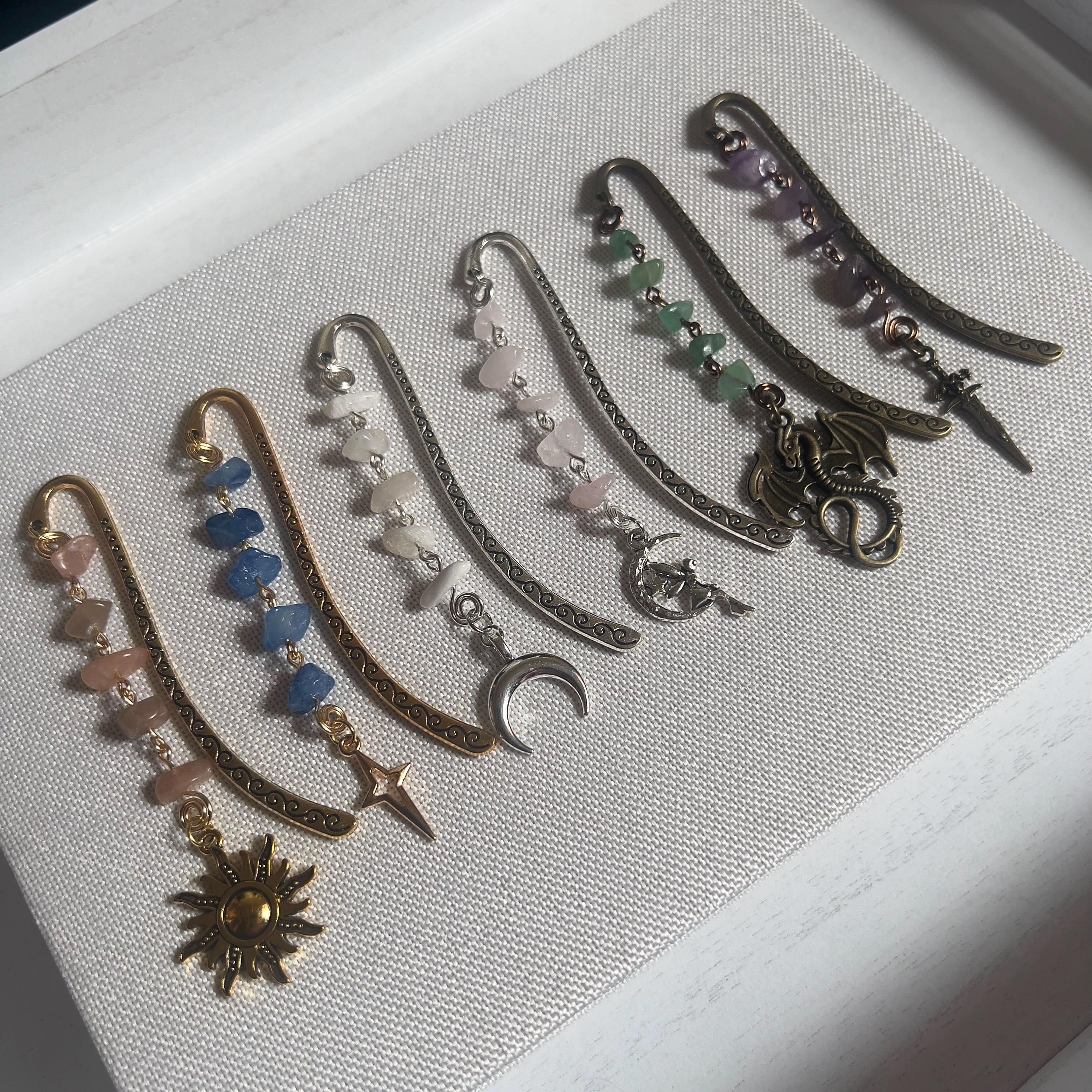 Crystal Hook Bookmark | Dragon | Fairy | Sun and Moon Bookmark | Fantasy Bookmark | Wire Bookmark | Gifts for Readers | Custom Bookmark