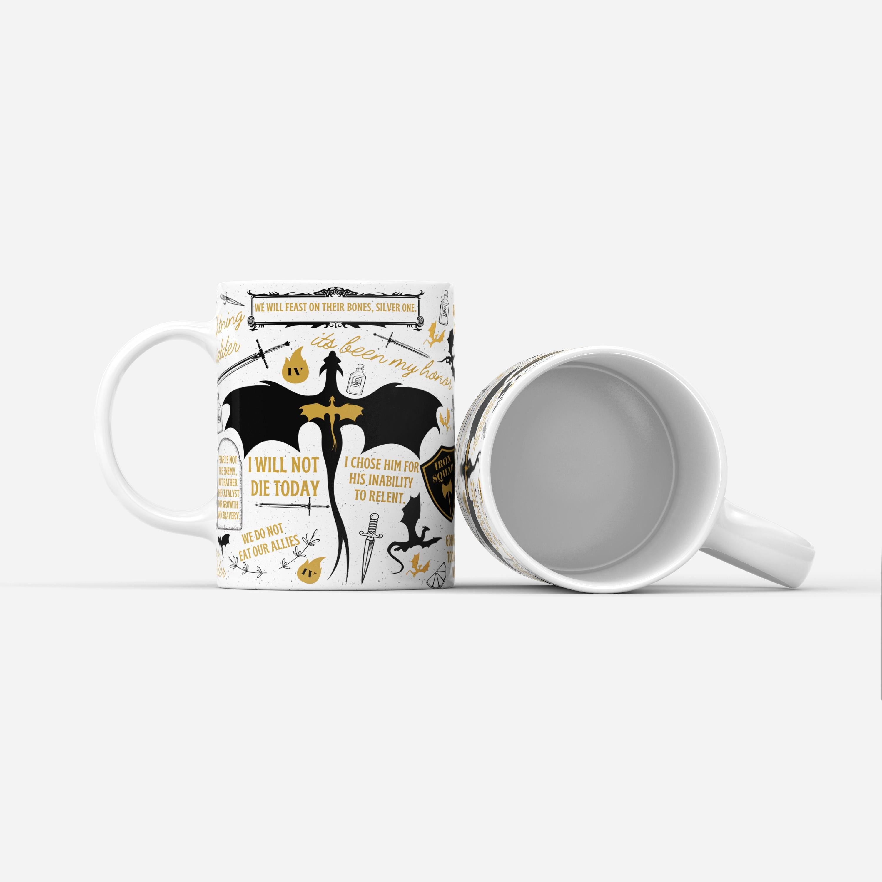 Fourth Wing Quote Mug Fantasy Bookish Gift, Dragon Rider Coffee Cup, Basgiath War College Merch, Violet Sorrengail and Xaden Riorson Fan