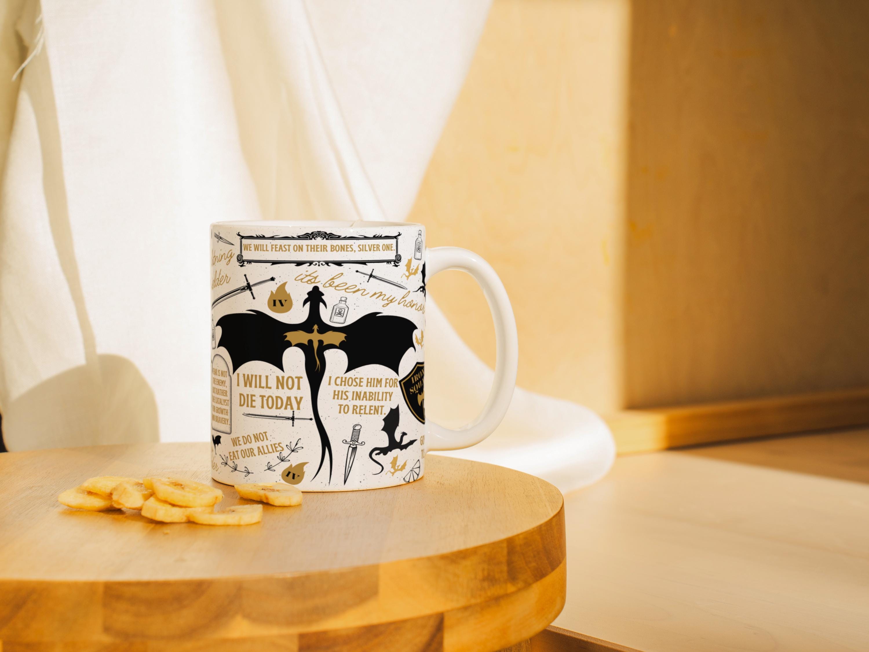 Fourth Wing Quote Mug Fantasy Bookish Gift, Dragon Rider Coffee Cup, Basgiath War College Merch, Violet Sorrengail and Xaden Riorson Fan