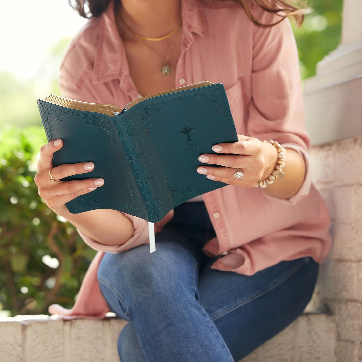 Custom Blue NRSV Tabbed BIBLE with Tabs Catholic Gift for Him Dad Men Boys Her Mom Women Confirmation Baptism Communion Wedding Birthday Son