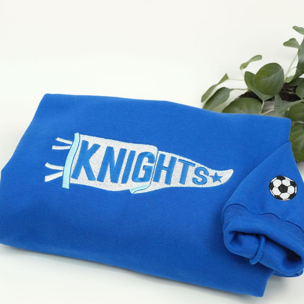 Pennant Hoodie, Personalized Embroidered Pennant Sweatshirt, Custom High School College Sport Team Shirt, Game Day Shirt, Gift For Friend