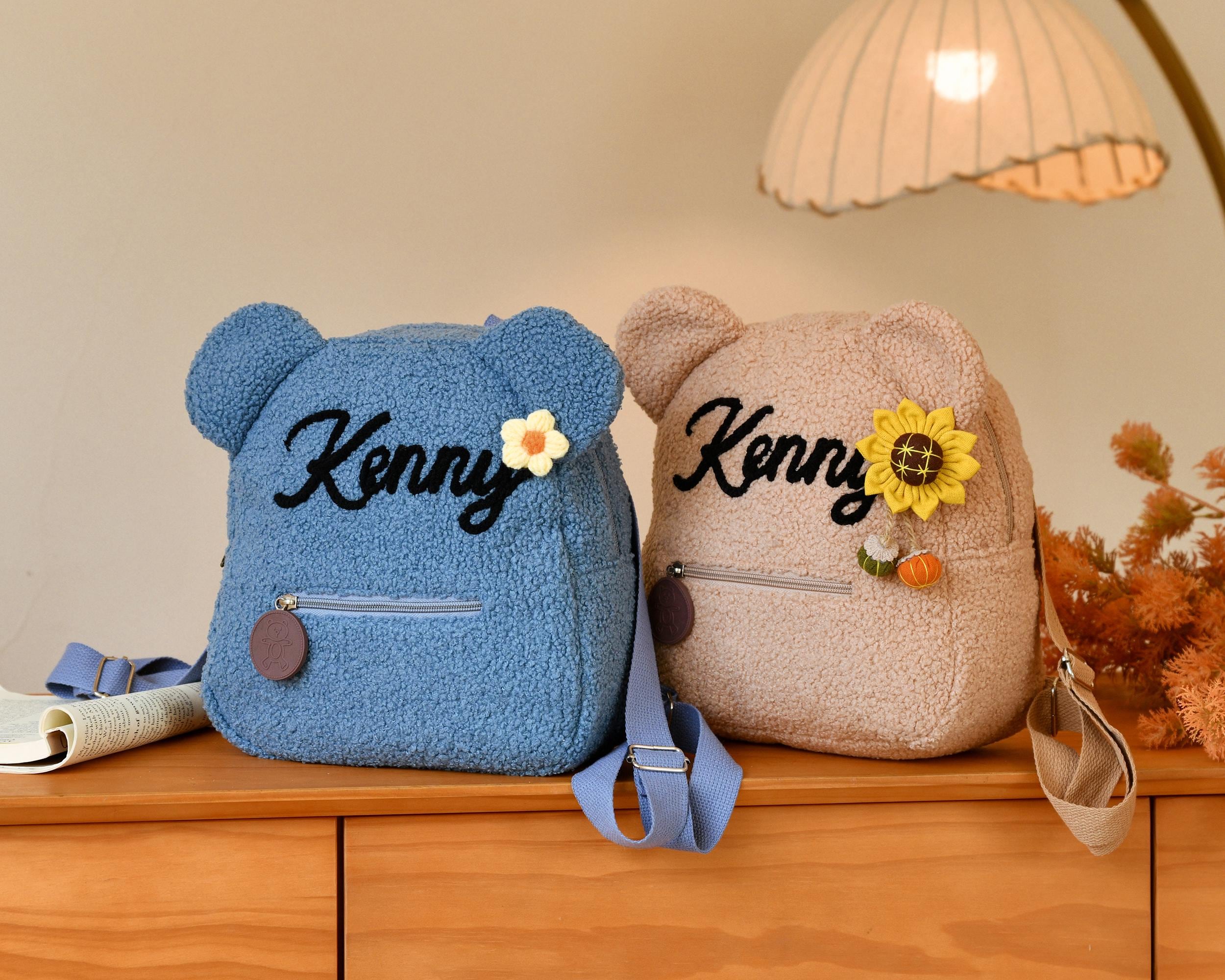 Customized Teddy Bear Backpack for Kids, Personalized Name Bag, Custom Name Embroidered Bag, Unique Child's Gift, Children's Gift Idea