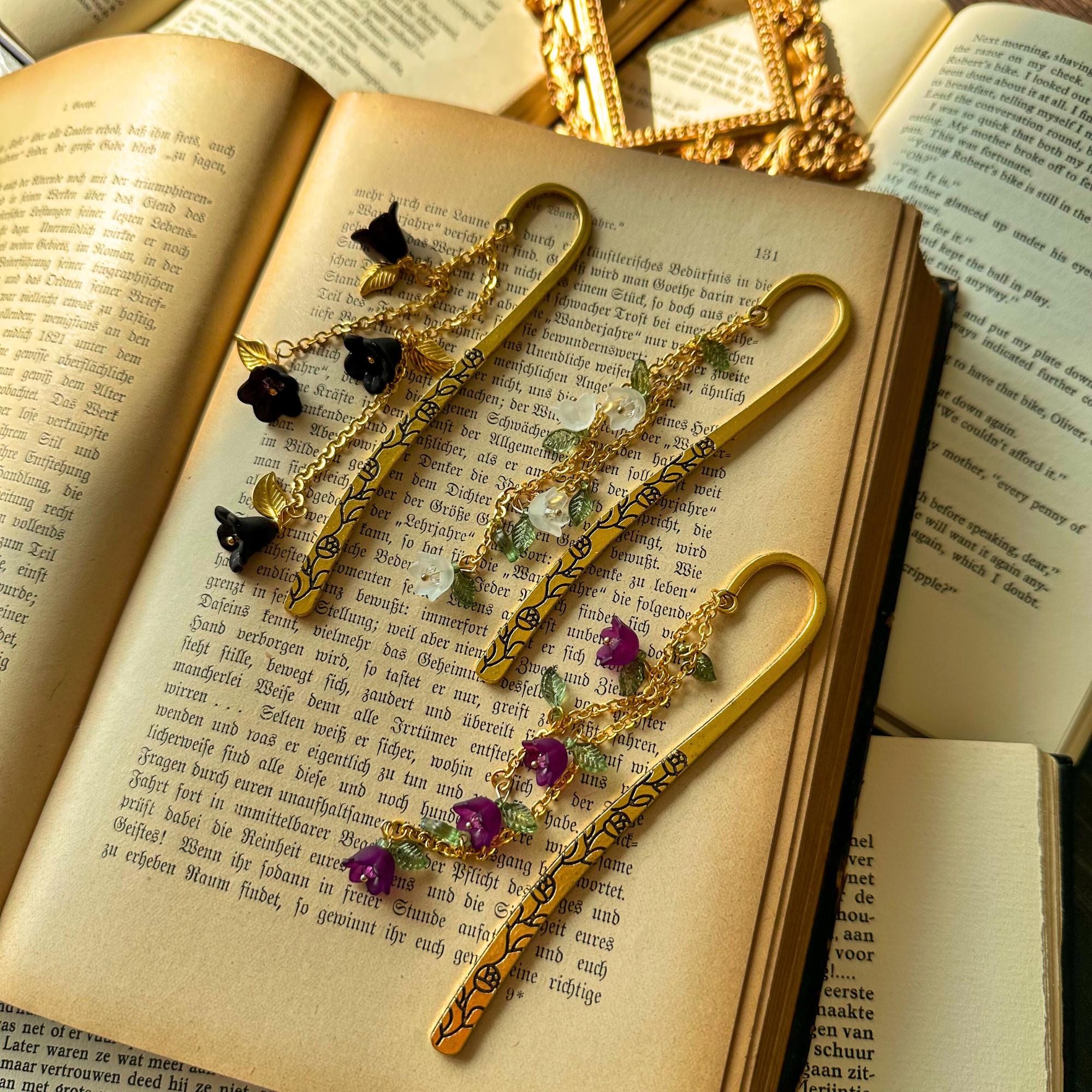 Flower bookmark Multiple colors available charm Metal bookmark Page marker bookmark charm Fairycore Floral Bookish gifts Book accessories