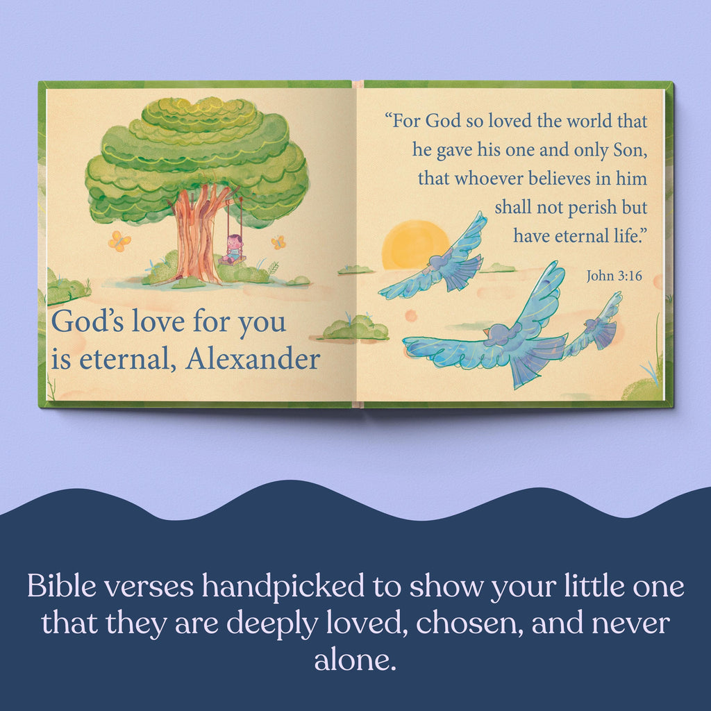 Baptism Gift, Christening Gift, Personalized Bible Verse, God's Promises, Boy or Girl Baptism Gift, Baby Dedication Gift, Baptism Keepsake