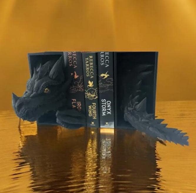 Tairn Dragon Book Nook 3d Printed Fantasy Bookshelf Bookish Fourth Wing Iron Flame Onyx Storm