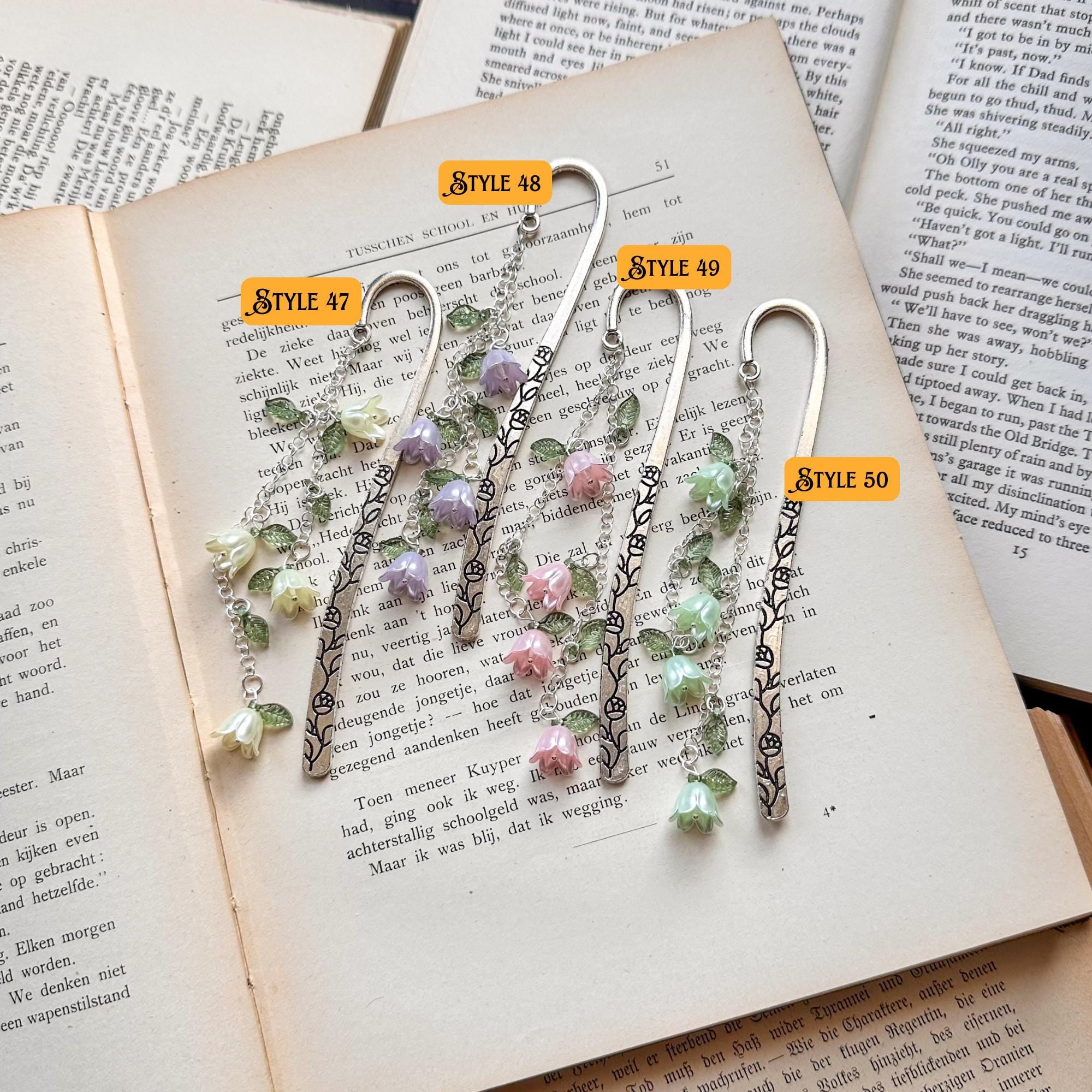 Flower bookmark Multiple colors available charm Metal bookmark Page marker bookmark charm Fairycore Floral Bookish gifts Book accessories