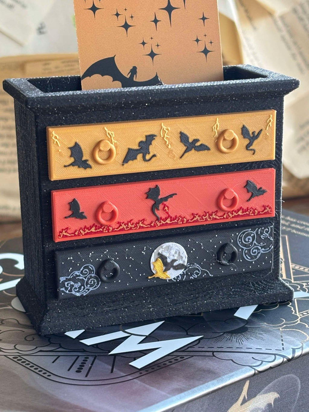 Mini Fourth Wing dresser, bookmark holder, pen holder , bookshelf decor