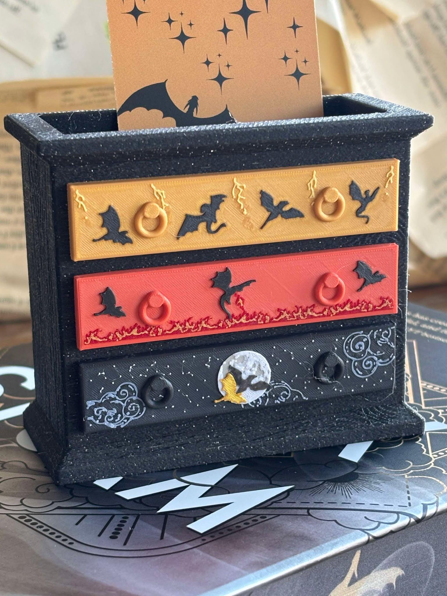 Mini Fourth Wing dresser, bookmark holder, pen holder , bookshelf decor
