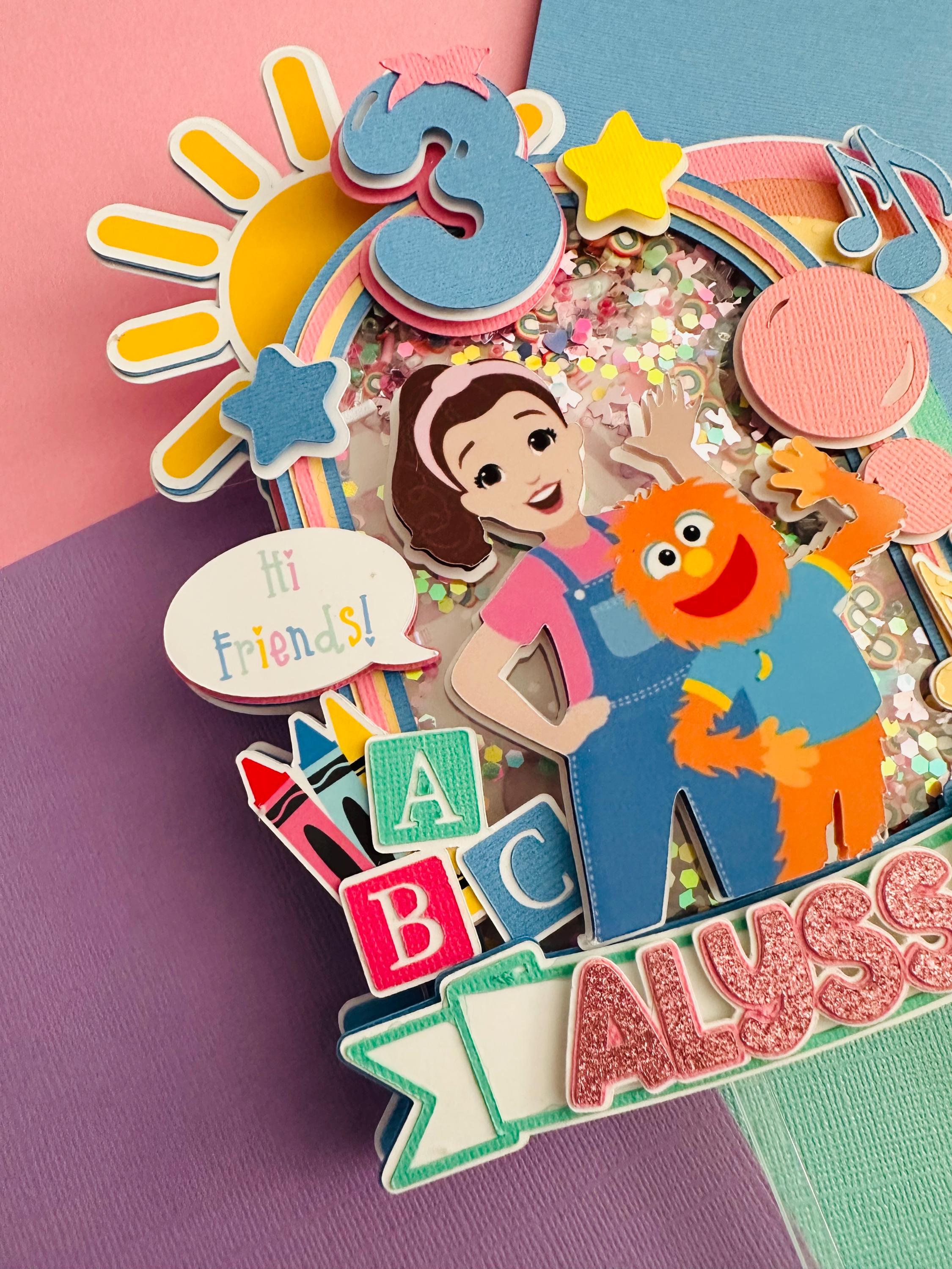 Hi friends Cake topper | sticky bubble gum | Ms.R| preschool cake topper