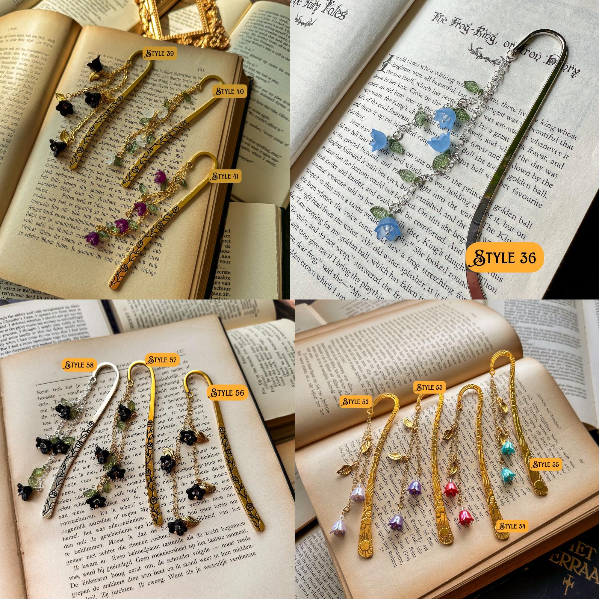 Flower bookmark Multiple colors available charm Metal bookmark Page marker bookmark charm Fairycore Floral Bookish gifts Book accessories