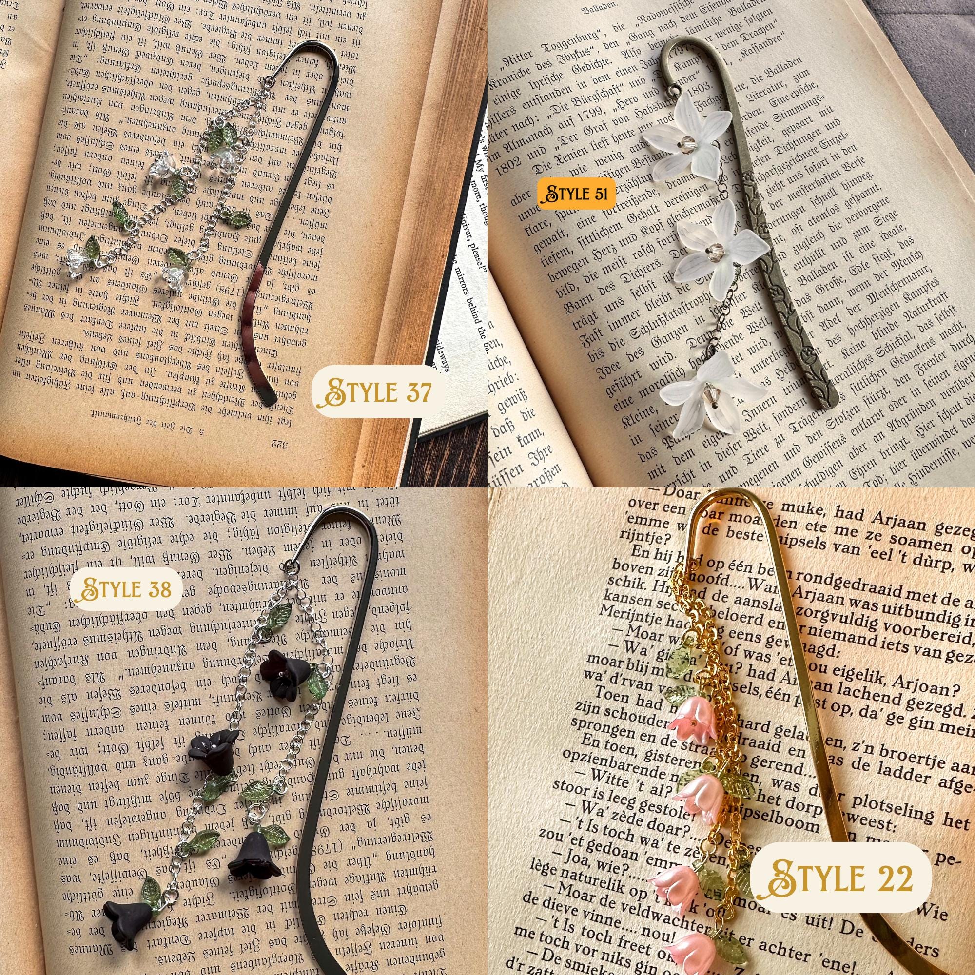 Flower bookmark Multiple colors available charm Metal bookmark Page marker bookmark charm Fairycore Floral Bookish gifts Book accessories