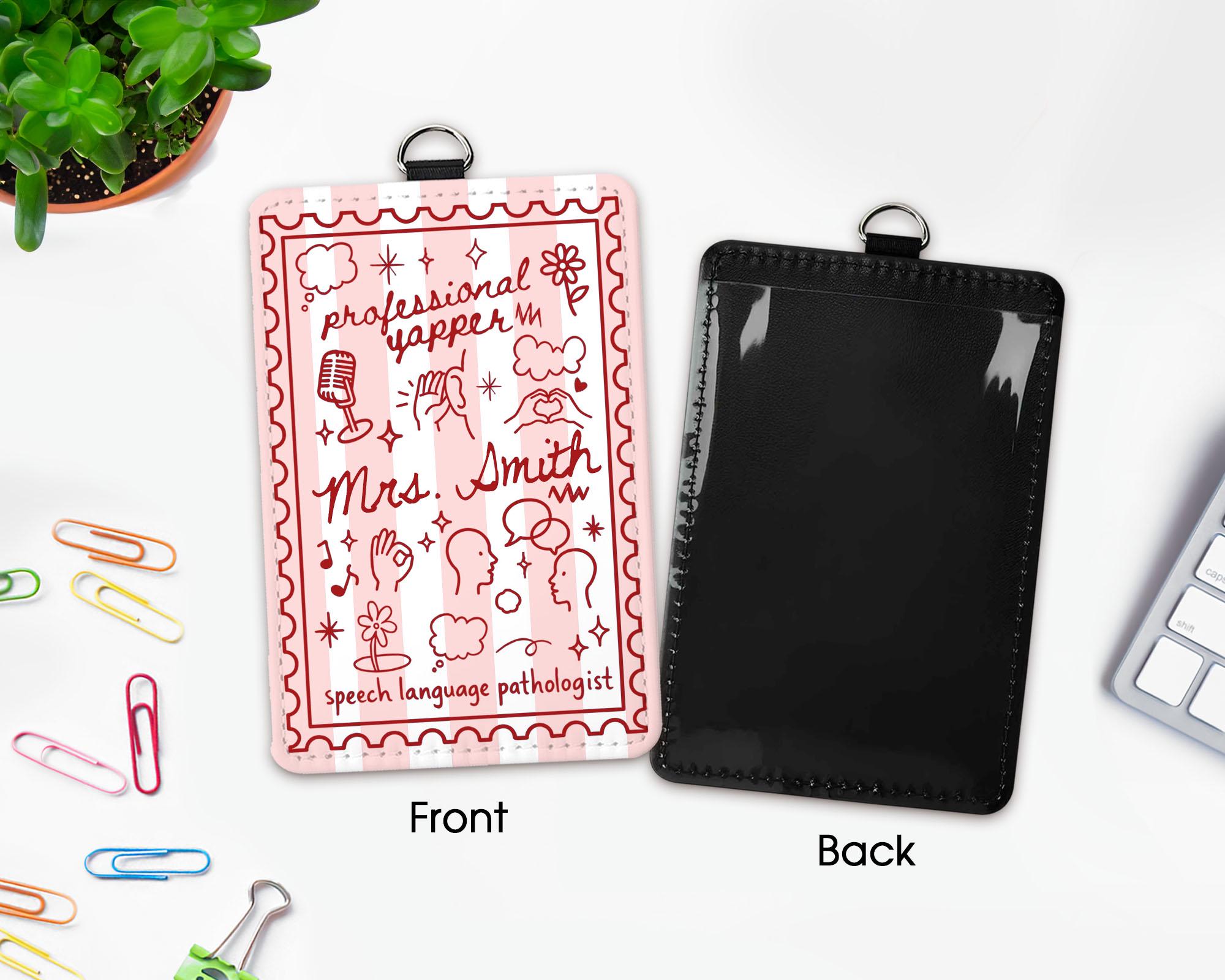 Custom Teacher ID Badge Holder, Teacher Gifts, Back To School Gift, Speech Therapy Gift, SLP, Lanyard Accessories, Teacher Appreciation Gift