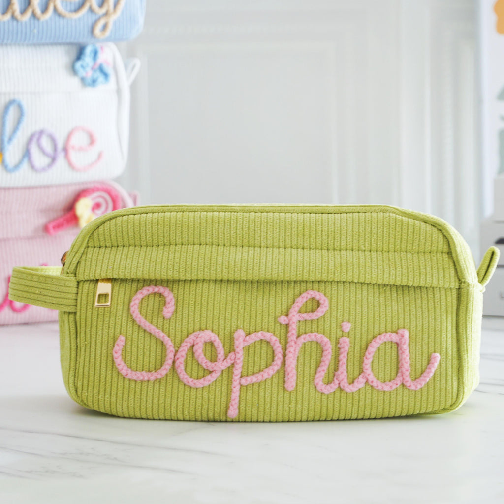 Personalized Pencil Case, Back To School Gift, Custom Name Corduroy Pencil Case For Kids, Girls Pencil Pouch, Girls /Boys Birthday Gift