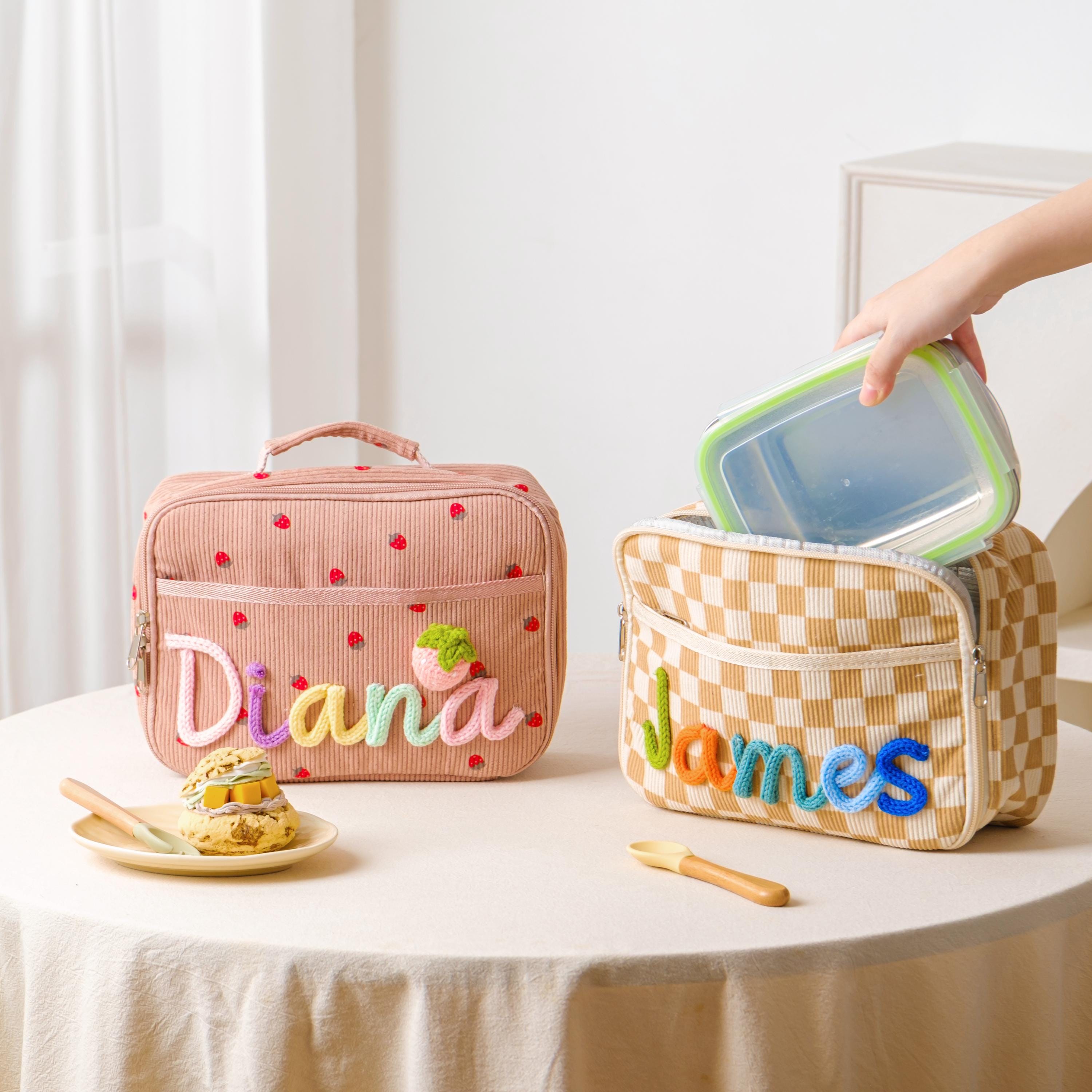 Personalized Kids Backpack & Lunch Bag, First Day of School Gift, Bag With Name, Toddler Backpack, Corduroy Bag, Birthday Gift, Daycare Bag