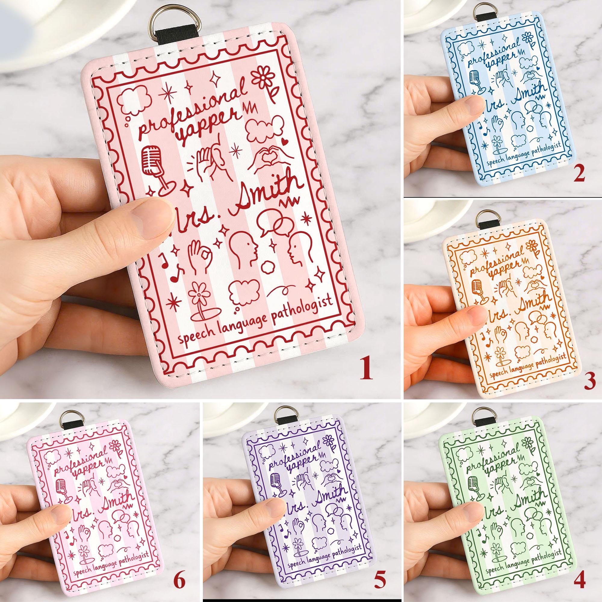 Custom Teacher ID Badge Holder, Teacher Gifts, Back To School Gift, Speech Therapy Gift, SLP, Lanyard Accessories, Teacher Appreciation Gift