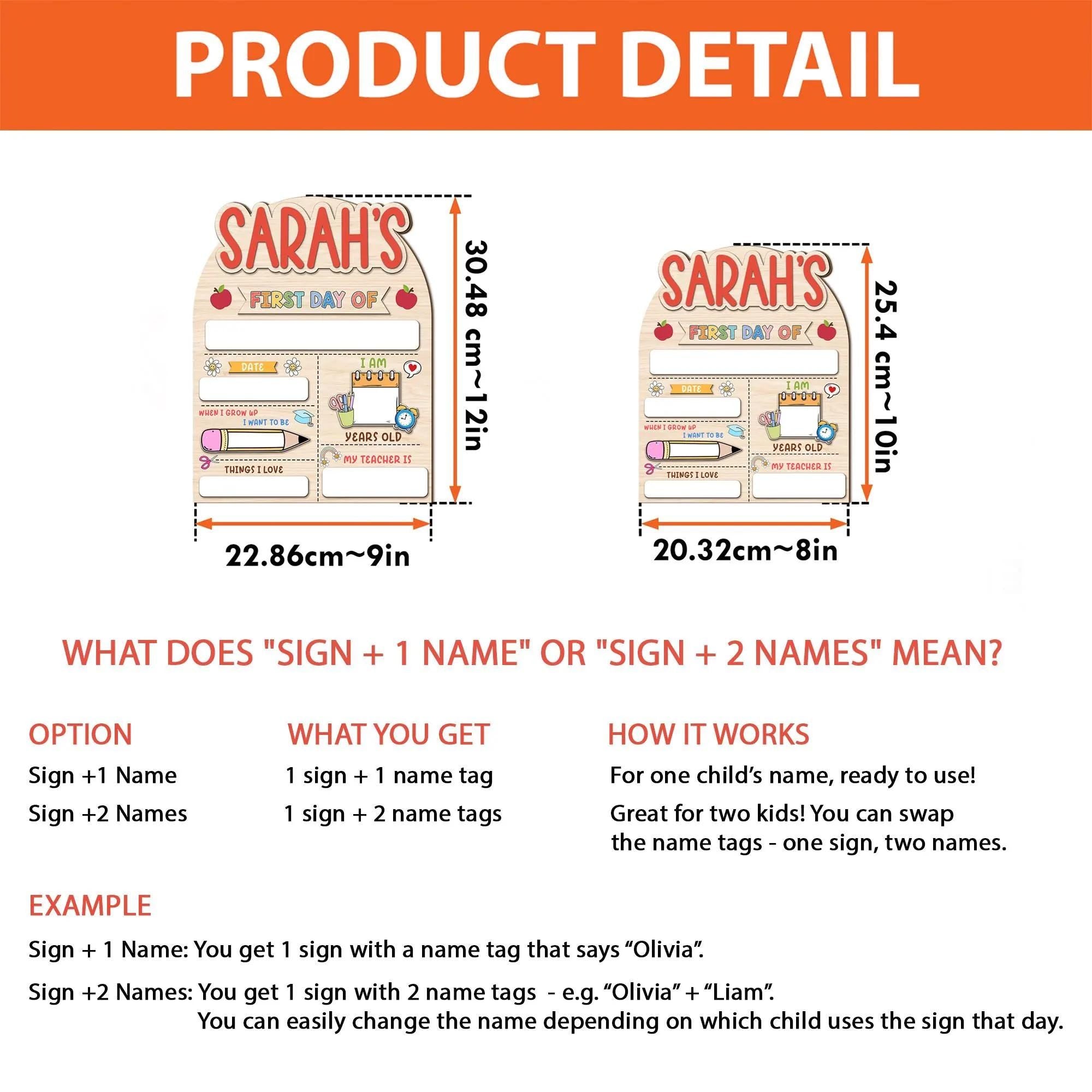 Customized First And Last Day School Sign, Back to School Sign, Kindergarten 1st Day of School Sign, First Day School Wooden School Board