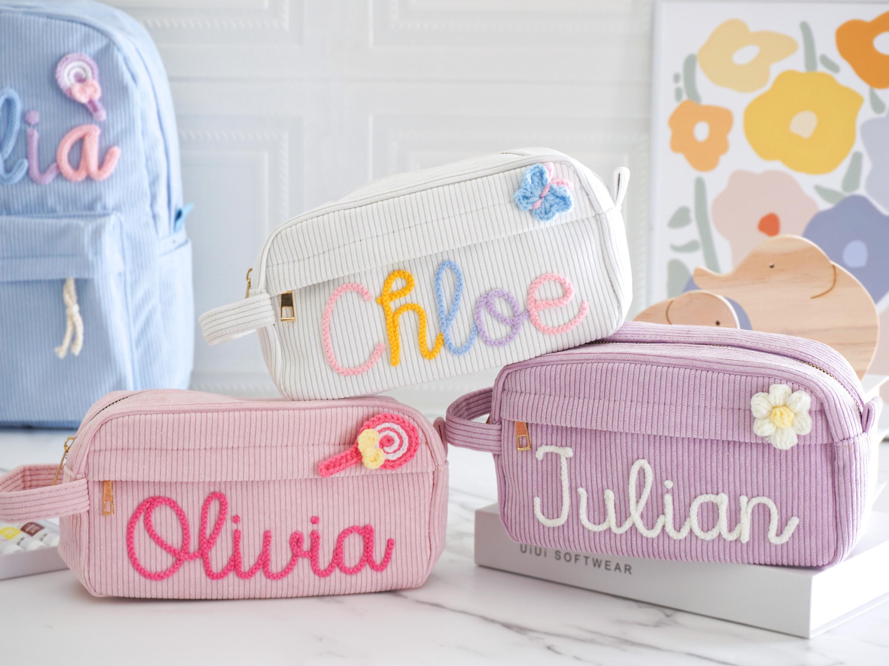 Personalized Pencil Case, Back To School Gift, Custom Name Corduroy Pencil Case For Kids, Girls Pencil Pouch, Girls /Boys Birthday Gift